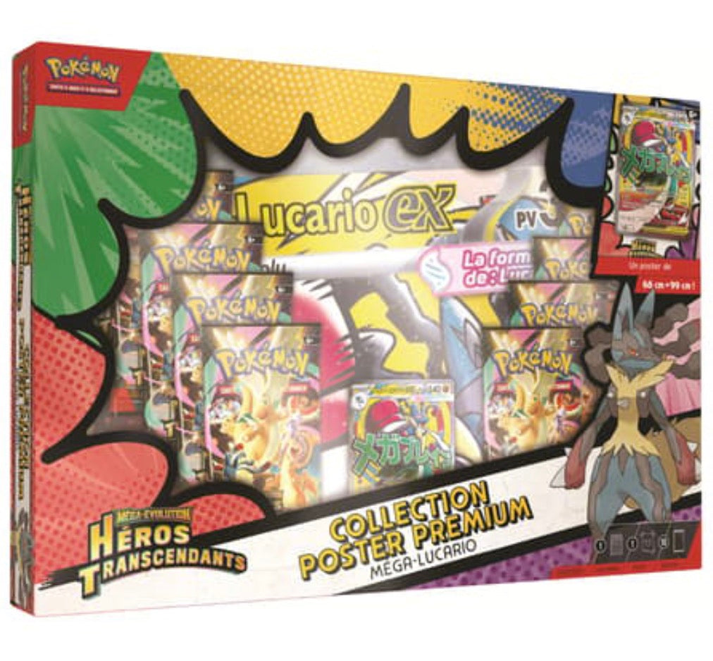COLLECTION POSTER PREMIUM MÉGA-ÉVOLUTION - ME2.5 HÉROS TRANSCENDANTS MÉGA-LUCARIO-EX OU MÉGA-GARDEVOIR - FR