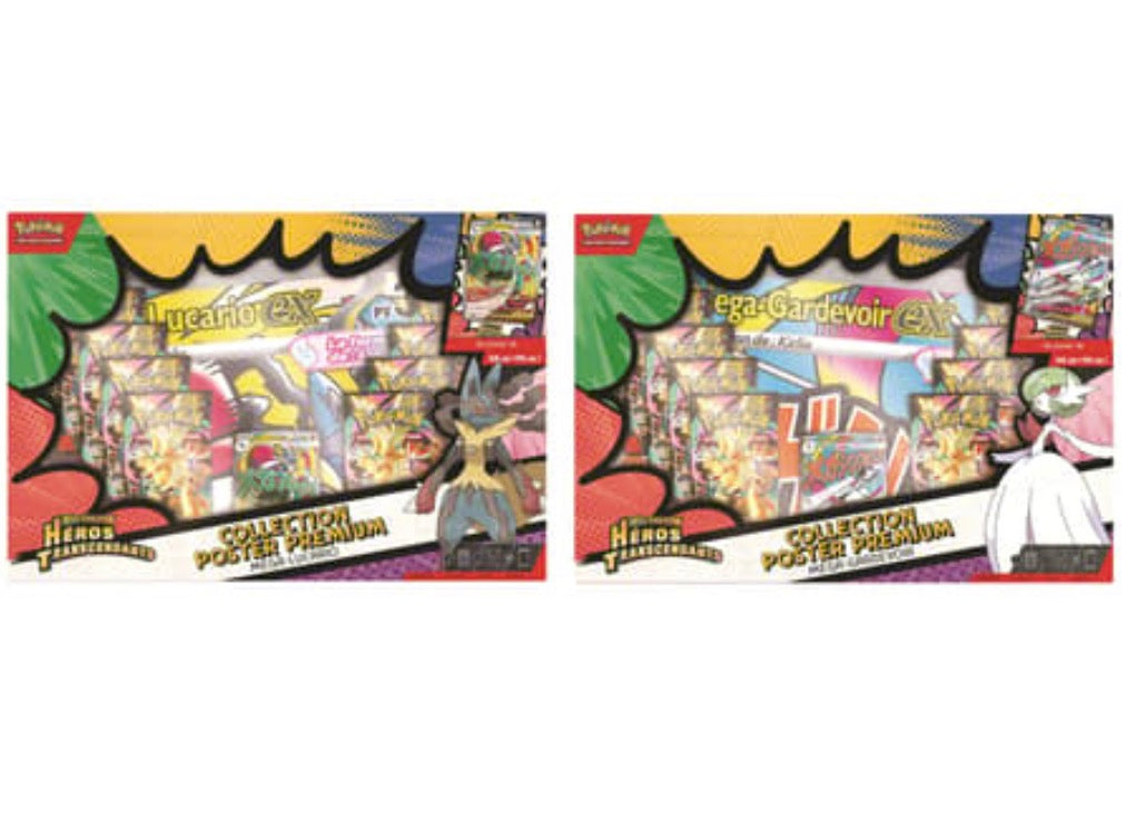 COLLECTION POSTER PREMIUM MÉGA-ÉVOLUTION - ME2.5 HÉROS TRANSCENDANTS MÉGA-LUCARIO-EX OU MÉGA-GARDEVOIR - FR